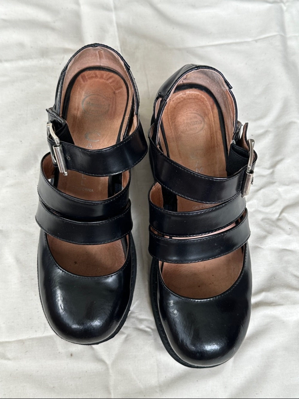 Jeffrey Campbell Black Triple-Strap Platform Mary Janes - Picture 4 of 11